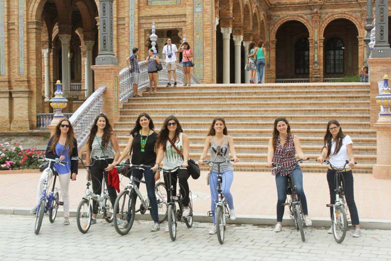 En bici por la Plaza de España